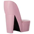 Chaise en forme de chaussure à talon haut Rose Similicuir