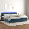 cadre de lit avec matelas LED Bleu foncé 200x200 cm
