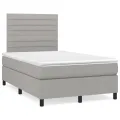 cadre de lit avec matelas Gris clair 120x200cm Tissu