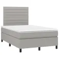 cadre de lit avec matelas Gris clair 120x200cm Tissu