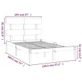 Cadre de lit Noir Bois massif 140x190 cm