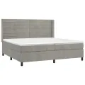 cadre de lit et matelas Gris clair 200x200cm Velours