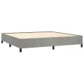cadre de lit et matelas Gris clair 200x200cm Velours