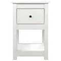 Table de chevet Blanc 40x35x61,5 cm Bois de pin massif