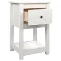 Table de chevet Blanc 40x35x61,5 cm Bois de pin massif