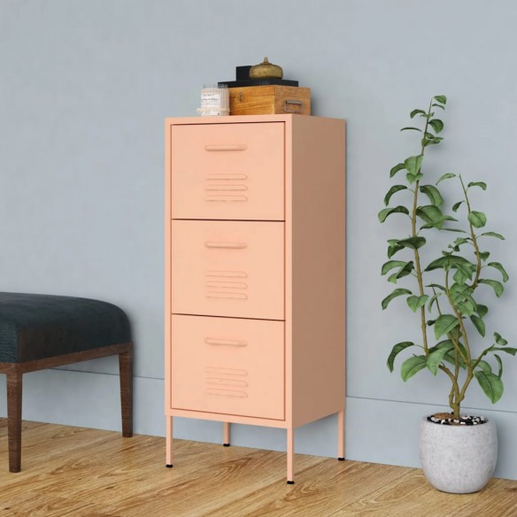 Armoire de rangement Rose 42,5x35x101,5 cm Acier