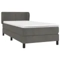 cadre de lit avec matelas Gris foncé 100x200 cm