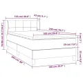 cadre de lit avec matelas Gris foncé 100x200 cm