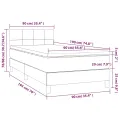 cadre de lit avec matelas Noir 90x190 cm Velours