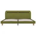 Cadre de lit avec LED Vert Tissu 180 x 200 cm