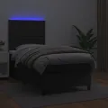 cadre de lit avec matelas et LED Noir 100x200 cm