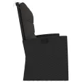 Banc de jardin inclinable et coussins noir 173cm résine tressée
