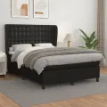 cadre de lit avec matelas Noir 140x200 cm Similicuir