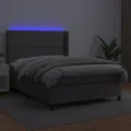 cadre de lit matelas LED Gris 140x190cm Similicuir