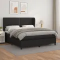 cadre de lit avec matelas Noir 160x200 cm