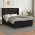 cadre de lit avec matelas Noir 140x190 cm Similicuir