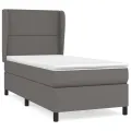 cadre de lit avec matelas Gris 90x190 cm Similicuir