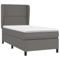 cadre de lit avec matelas Gris 90x190 cm Similicuir
