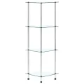 Étagère 4 niveaux Transparent 30x30x100 cm Verre trempé