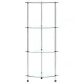 Étagère 4 niveaux Transparent 30x30x100 cm Verre trempé