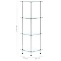 Étagère 4 niveaux Transparent 30x30x100 cm Verre trempé
