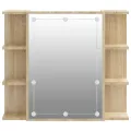 Armoire à miroir avec LED Chêne sonoma 70x16,5x60 cm