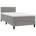 cadre de lit et matelas et LED Gris clair 80x200cm
