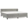 cadre de lit et matelas Gris clair 200x200cm Velours