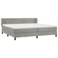 cadre de lit et matelas Gris clair 200x200cm Velours