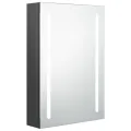 Armoire de salle de bain à miroir LED gris 50x13x70 cm