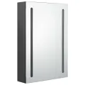 Armoire de salle de bain à miroir LED gris 50x13x70 cm