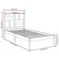 Cadre de lit Blanc Bois massif 90x200 cm