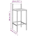Tabourets de bar 2 pcs gris résine tressée et bois d'acacia