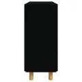 Buffet Noir 60x30x70 cm Bois de pin massif et rotin naturel