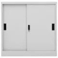 Armoire de bureau porte coulissante Gris clair 90x40x90cm Acier