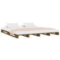 Lit de palette Marron miel 140x190 cm Bois de pin massif