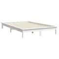 Cadre de lit blanc 200x200 cm bois de pin massif