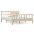 Cadre de lit Bois massif 140x190 cm