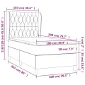 cadre de lit avec matelas Noir 100x200 cm Velours