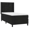 cadre de lit matelas et LED Noir 100x200 cm Velours
