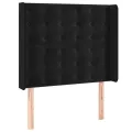 cadre de lit matelas et LED Noir 100x200 cm Velours