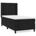 cadre de lit avec matelas Noir 100x200 cm Velours