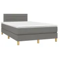 cadre de lit et matelas et LED Gris foncé 120x200 cm