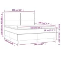 cadre de lit et matelas Gris foncé 160x200cm Velours