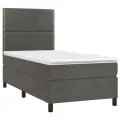 cadre de lit avec matelas et LED Gris foncé 80x200cm