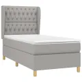 cadre de lit avec matelas Gris clair 90x200 cm Tissu