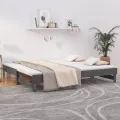 Lit coulissant Gris 2x(90x200) cm Bois de pin massif