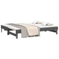 Lit coulissant Gris 2x(90x200) cm Bois de pin massif