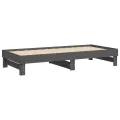 Lit coulissant Gris 2x(90x200) cm Bois de pin massif