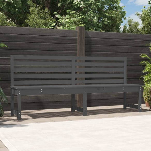 Banc de jardin gris 201,5 cm bois massif de pin